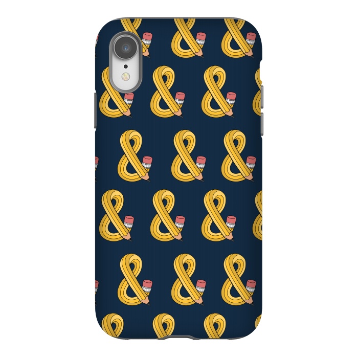 iPhone Xr StrongFit Ampersand pencil pattern by Coffee Man