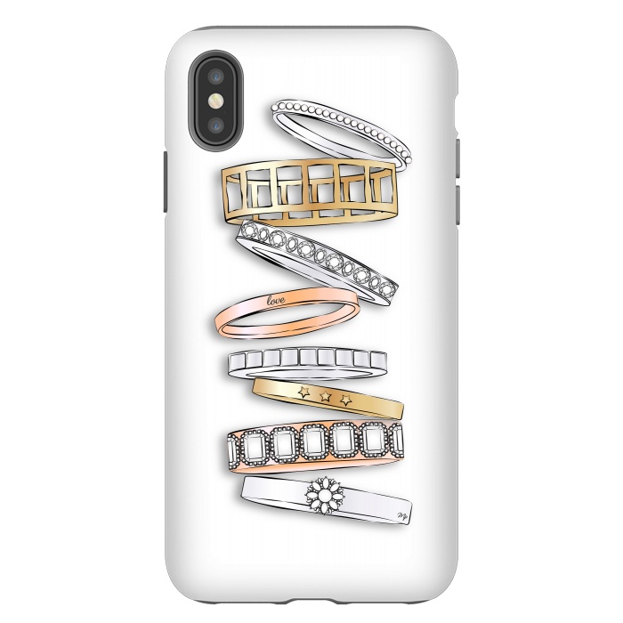 iPhone Xs Max StrongFit Stack of Brand Designer Bracelets by Martina