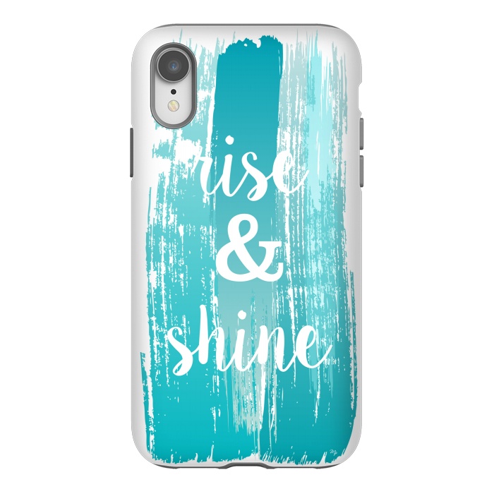 iPhone Xr StrongFit Rise and shine typography watercolor by Martina