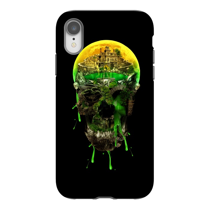 iPhone Xr StrongFit Haunted Skull by Riza Peker