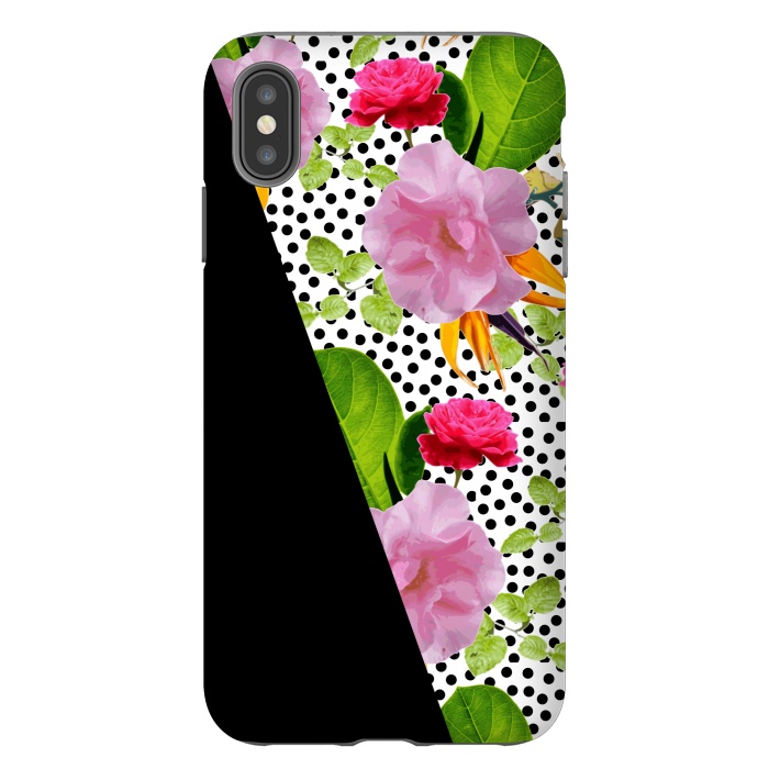 iPhone Xs Max StrongFit Dark Floral Polka by Zala Farah