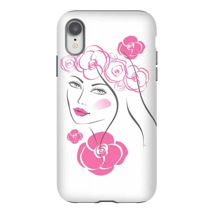 iPhone Xr StrongFit Pink Rose Lady by Martina