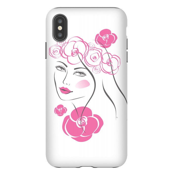 iPhone Xs Max StrongFit Pink Rose Lady by Martina