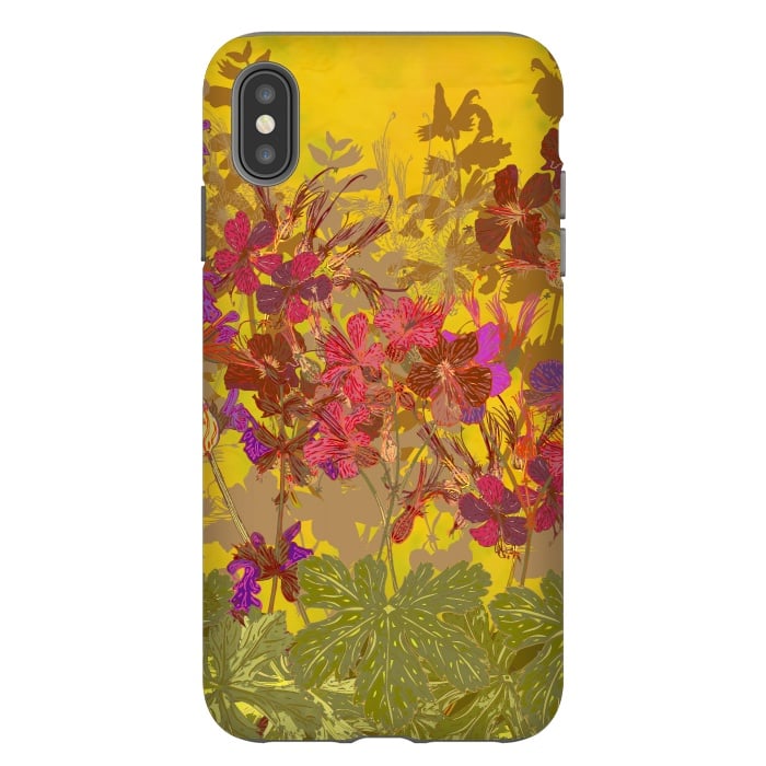 iPhone Xs Max StrongFit A Day in the Sun - Geraniums by Lotti Brown