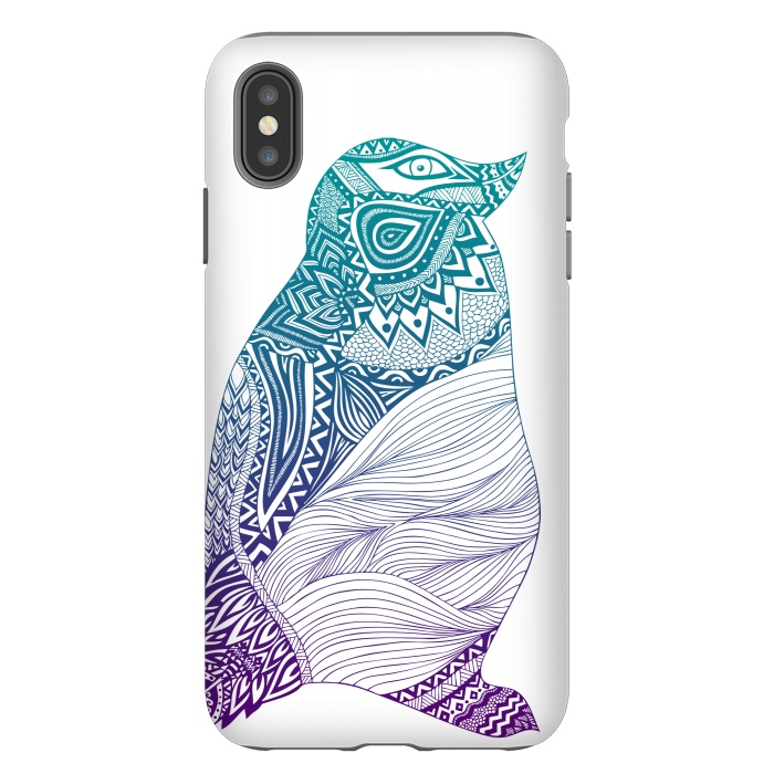 iPhone Xs Max StrongFit Penguin by Pom Graphic Design