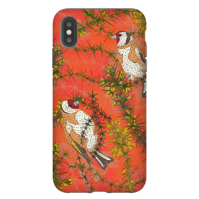 iPhone Xs Max StrongFit Goldfinches in Gorse by Lotti Brown