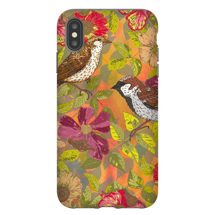 iPhone Xs Max StrongFit Sparrow and Wild Rose by Lotti Brown