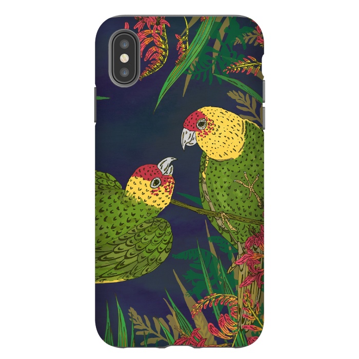 iPhone Xs Max StrongFit Parakeets in Paradise by Lotti Brown