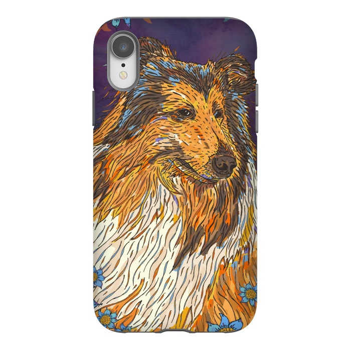 iPhone Xr StrongFit Rough Collie by Lotti Brown