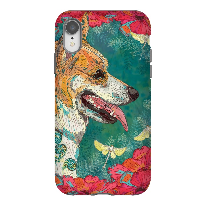 iPhone Xr StrongFit Corgi and Fairies by Lotti Brown