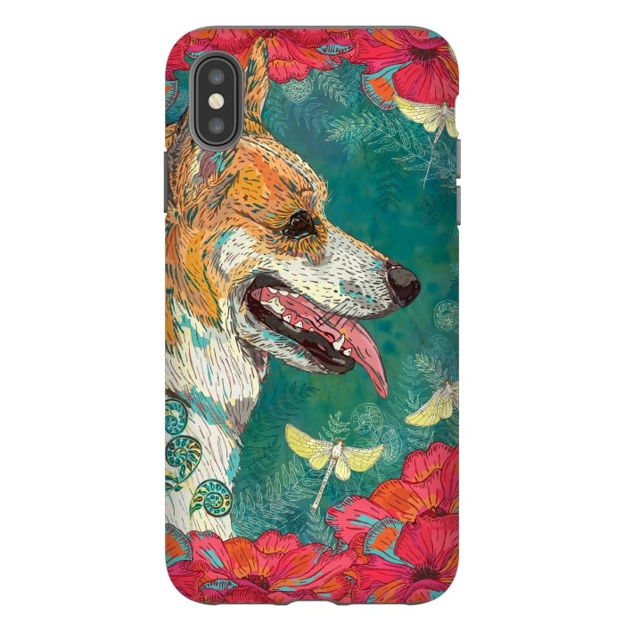 iPhone Xs Max StrongFit Corgi and Fairies by Lotti Brown