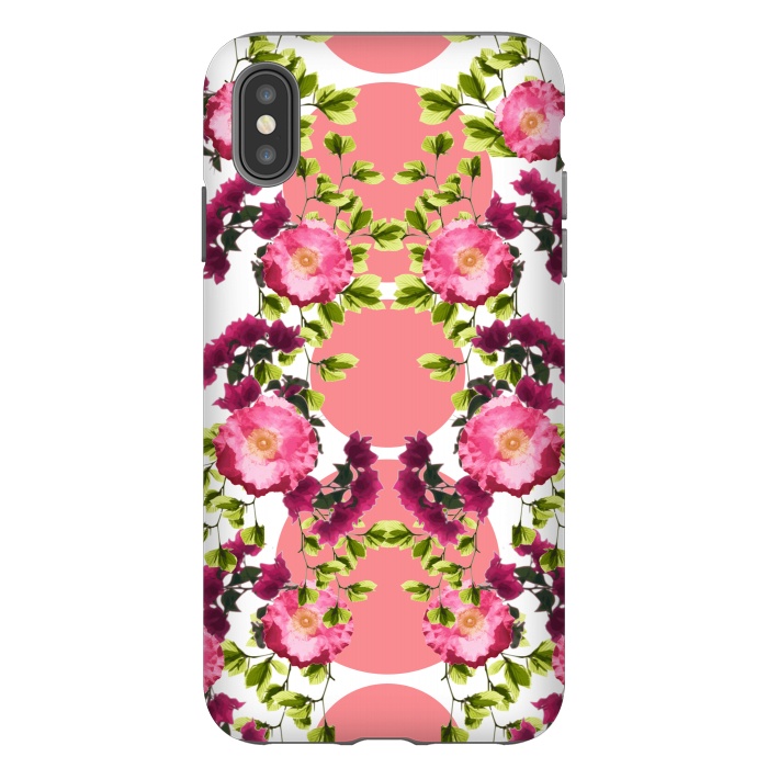 iPhone Xs Max StrongFit Symmetrical Pink Floral Print by Zala Farah