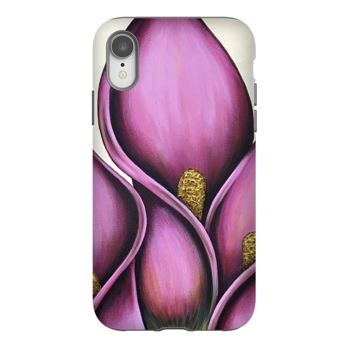 iPhone Xr StrongFit Pink Calla Lilies by Denise Cassidy Wood