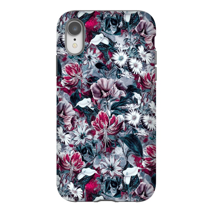 iPhone Xr StrongFit Floral Blue by Riza Peker