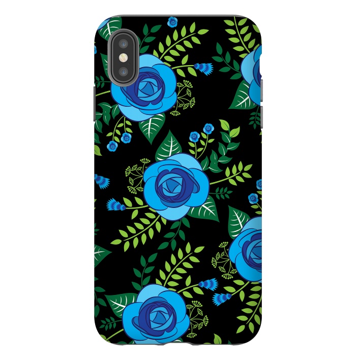 iPhone Xs Max StrongFit Blue Roses by Rossy Villarreal