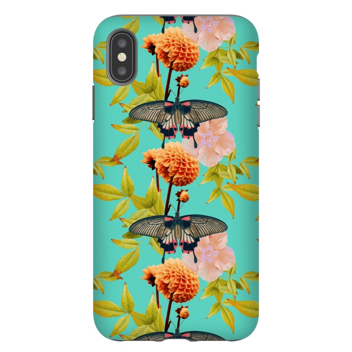 iPhone Xs Max StrongFit Tropical Butterfly Garden by Zala Farah
