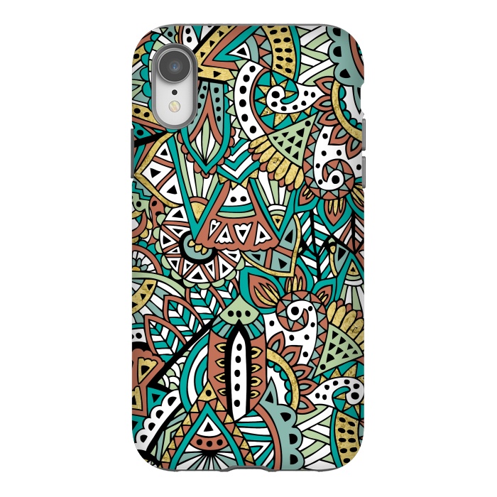 iPhone Xr StrongFit African Botanicals by Pom Graphic Design