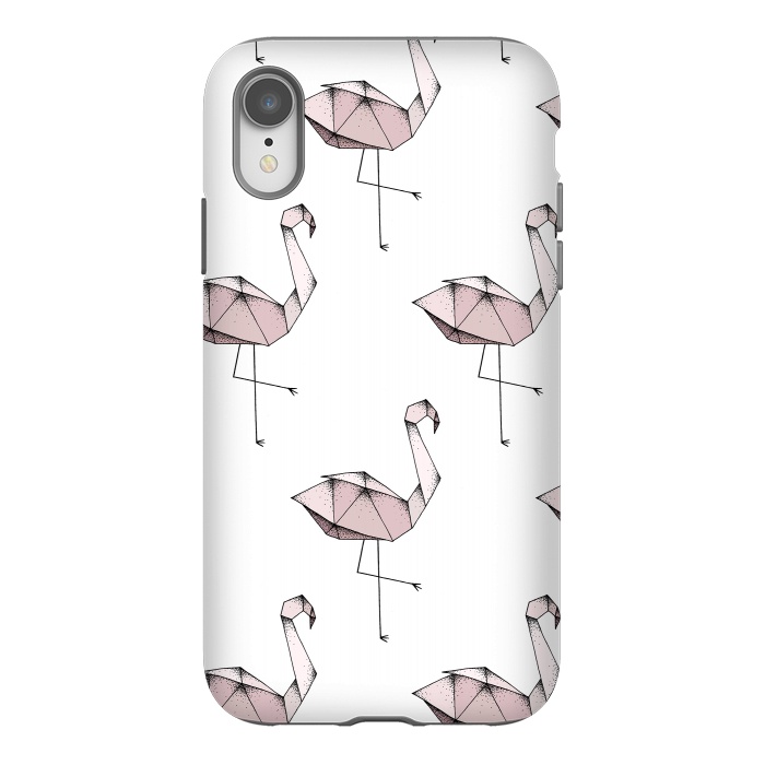 iPhone Xr StrongFit Flamingos by Barlena