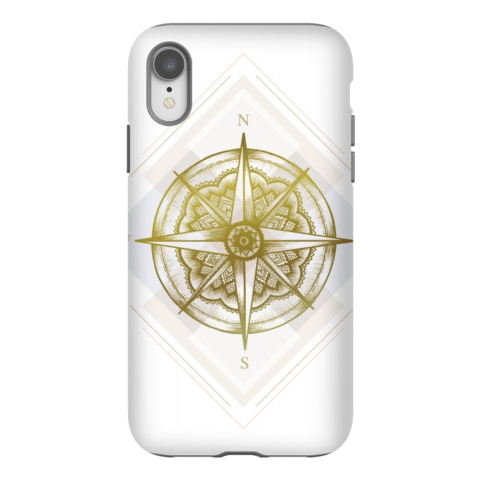 iPhone Xr StrongFit Golden Compass by Barlena