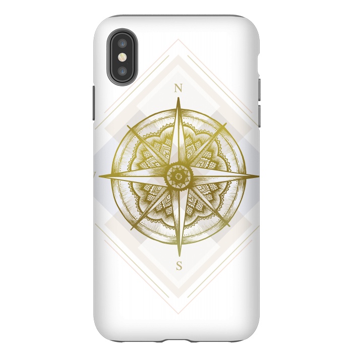 iPhone Xs Max StrongFit Golden Compass by Barlena