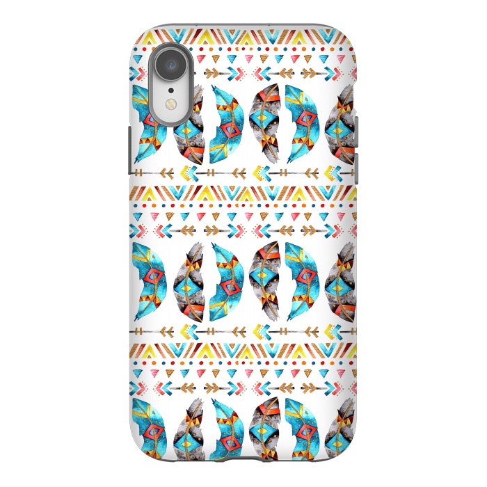 iPhone Xr StrongFit Feathers and Arrows by Pom Graphic Design