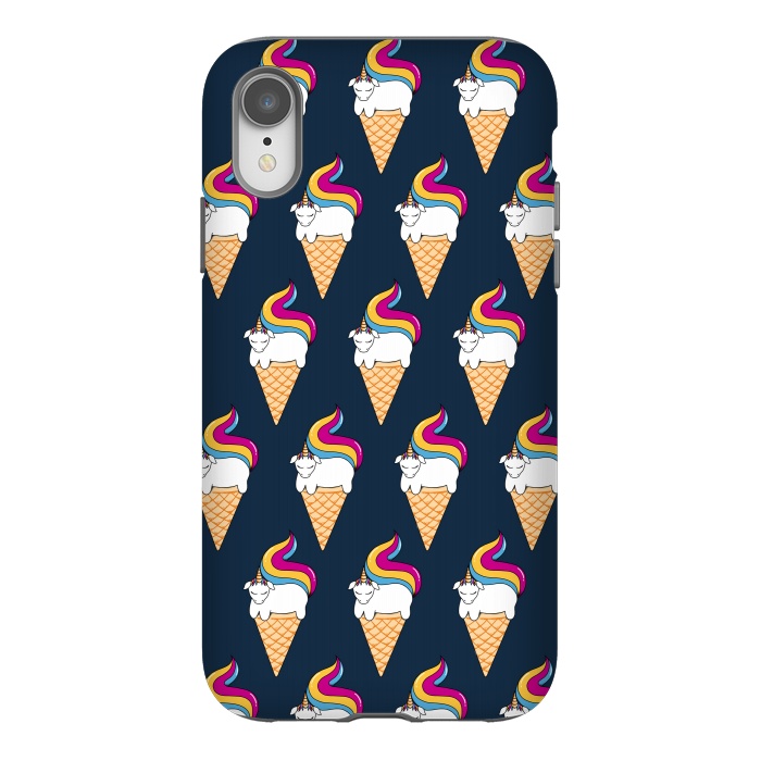 iPhone Xr StrongFit Uni-cone pattern-blue by Coffee Man