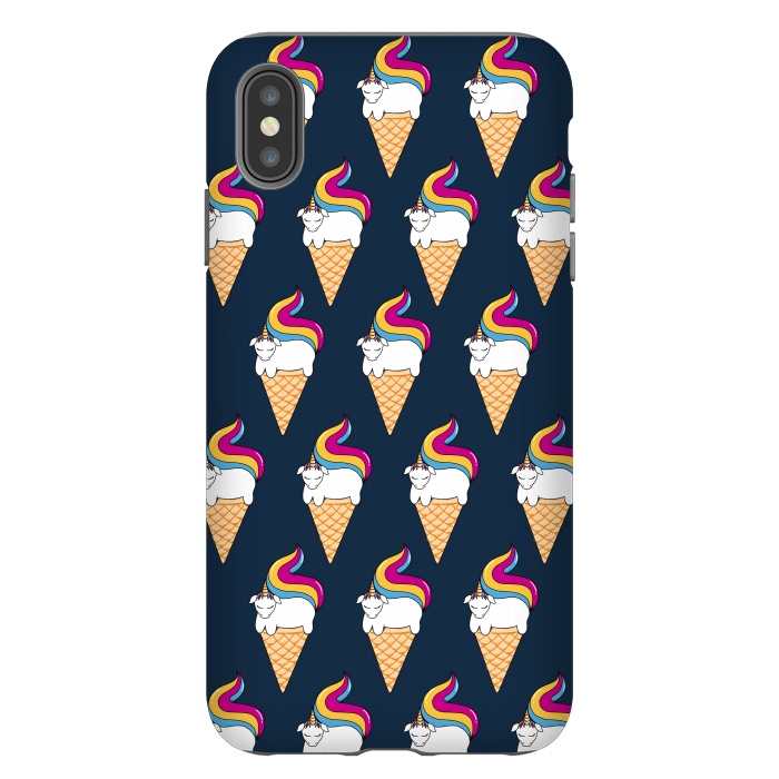 iPhone Xs Max StrongFit Uni-cone pattern-blue by Coffee Man
