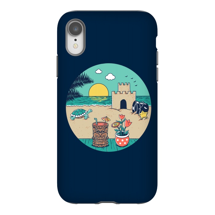iPhone Xr StrongFit Video game beach by Coffee Man