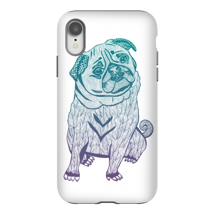 iPhone Xr StrongFit Duotone pug by Pom Graphic Design