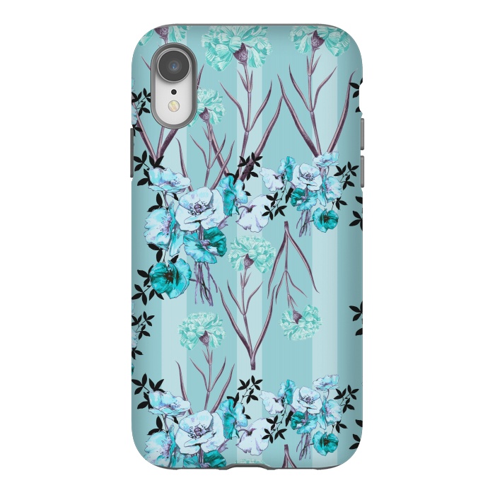 iPhone Xr StrongFit Floral Love X (Blue) by Zala Farah