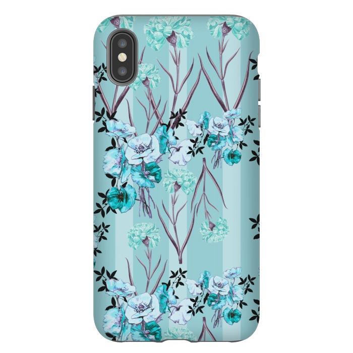 iPhone Xs Max StrongFit Floral Love X (Blue) by Zala Farah