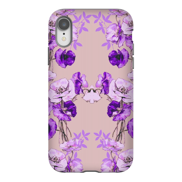 iPhone Xr StrongFit Dramatic Florals (Purple) by Zala Farah