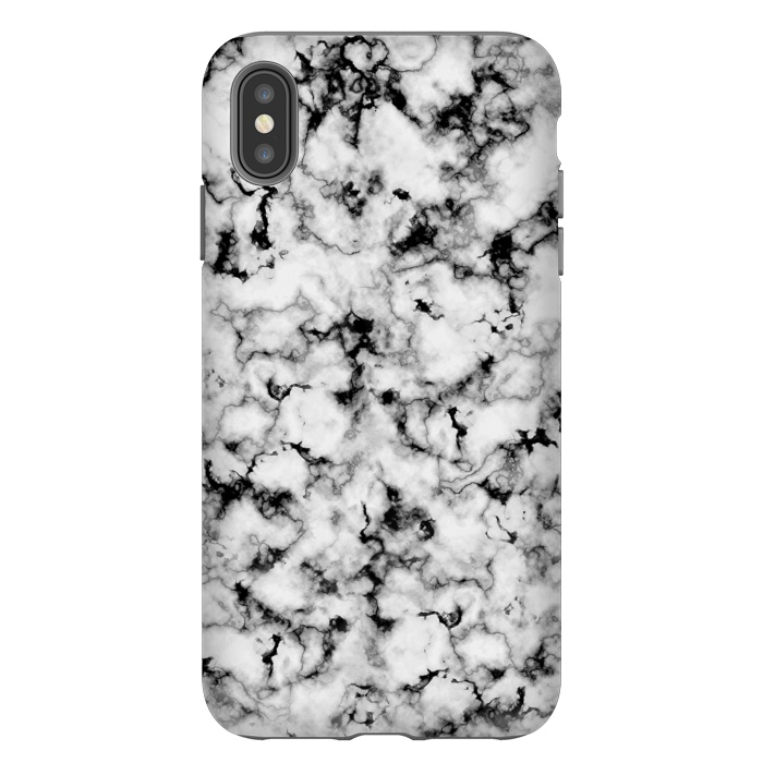 iPhone Xs Max StrongFit Black and White Marble by CatJello