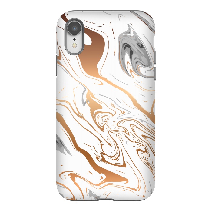 iPhone Xr StrongFit Liquid Golden Marble 007 by Jelena Obradovic