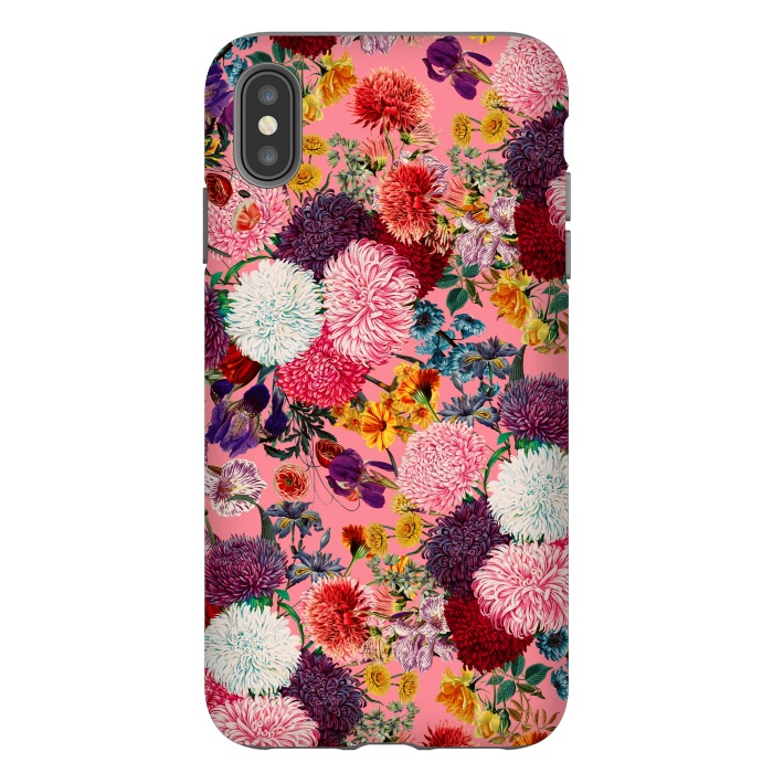 iPhone Xs Max StrongFit Floral Pink Pattern by Burcu Korkmazyurek