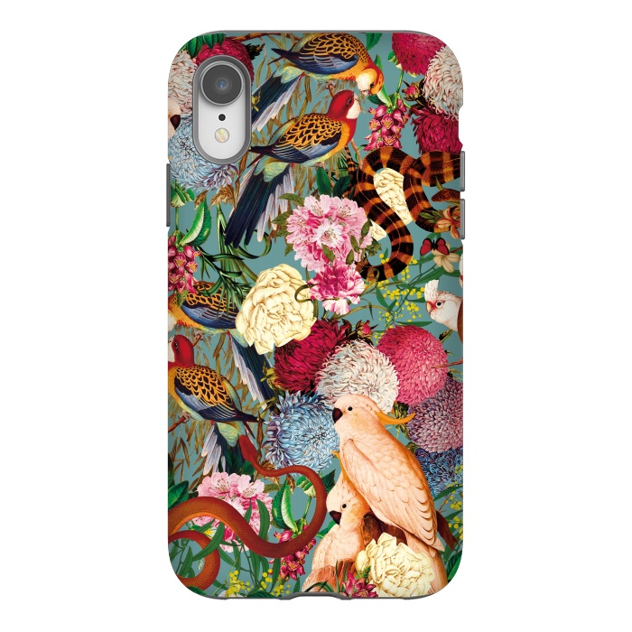 iPhone Xr StrongFit Floral and Animals pattern by Burcu Korkmazyurek