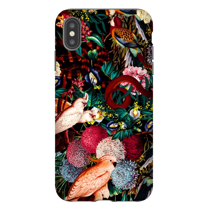 iPhone Xs Max StrongFit Floral and Animals pattern II by Burcu Korkmazyurek