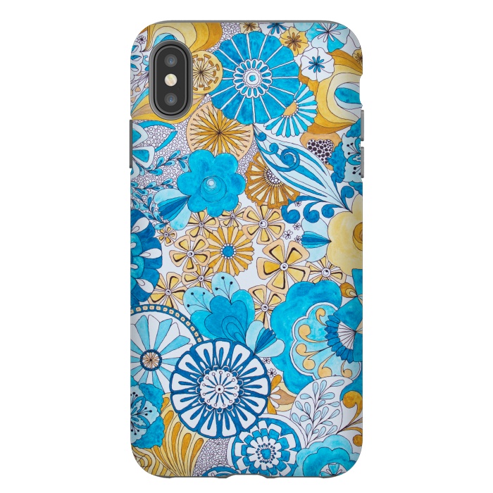 iPhone Xs Max StrongFit Seventies Psychedelic Blooms by Paula Ohreen