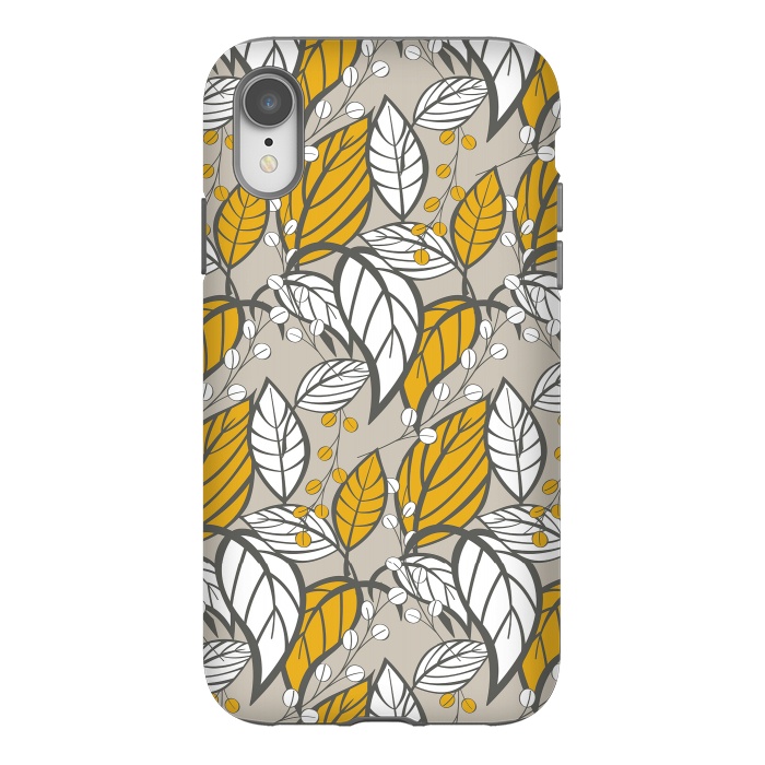 iPhone Xr StrongFit Seamless floral pattern with hand drawn leaves by Jelena Obradovic