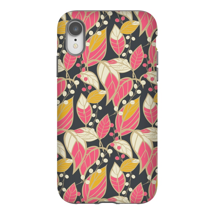iPhone Xr StrongFit Seamless floral pattern with hand drawn leaves 002 by Jelena Obradovic