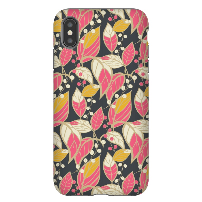 iPhone Xs Max StrongFit Seamless floral pattern with hand drawn leaves 002 by Jelena Obradovic