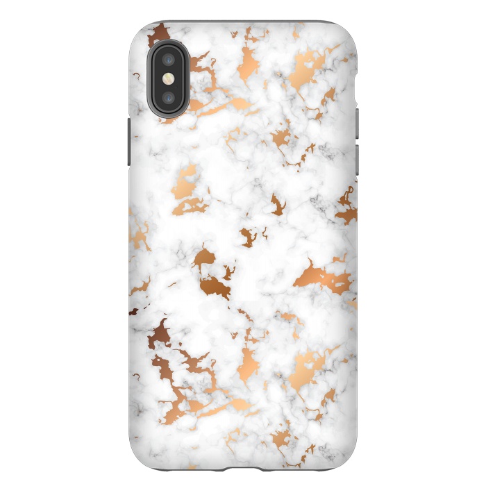 iPhone Xs Max StrongFit Marble Texture with Gold Splatter 040 by Jelena Obradovic
