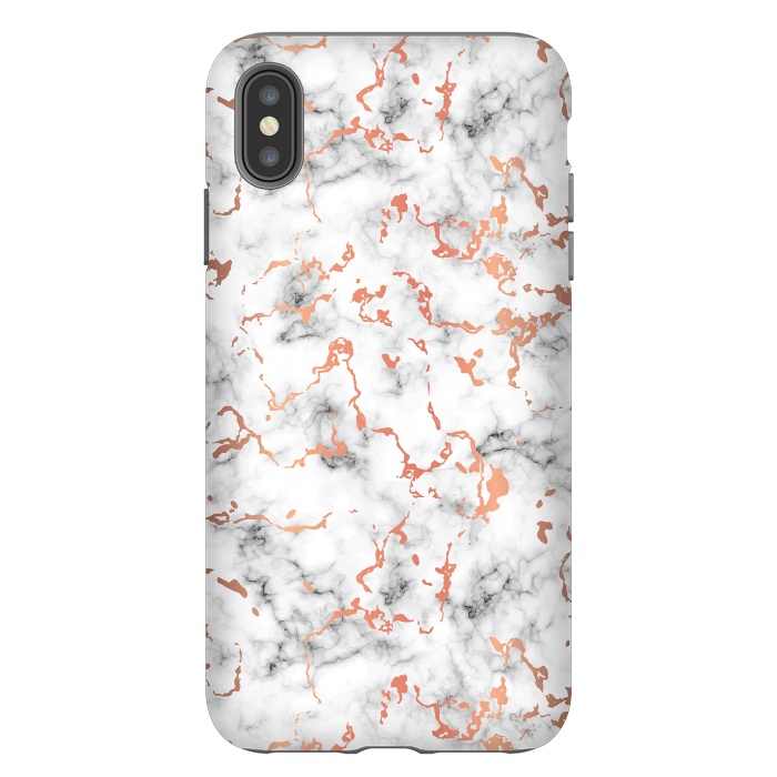 iPhone Xs Max StrongFit Marble Texture with Copper Splatter 041 by Jelena Obradovic