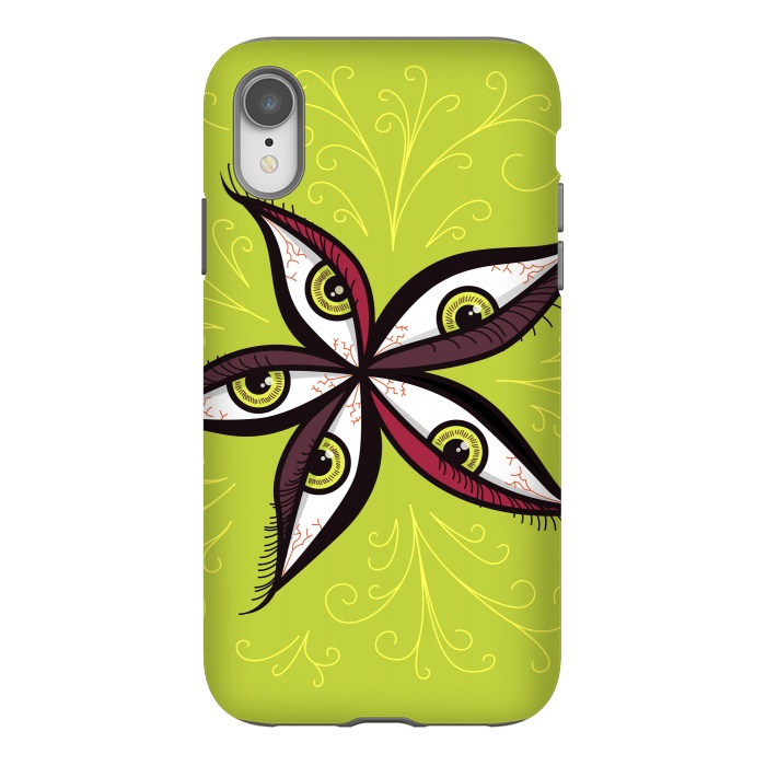 iPhone Xr StrongFit Weird Abstract Green Eyes Flower by Boriana Giormova
