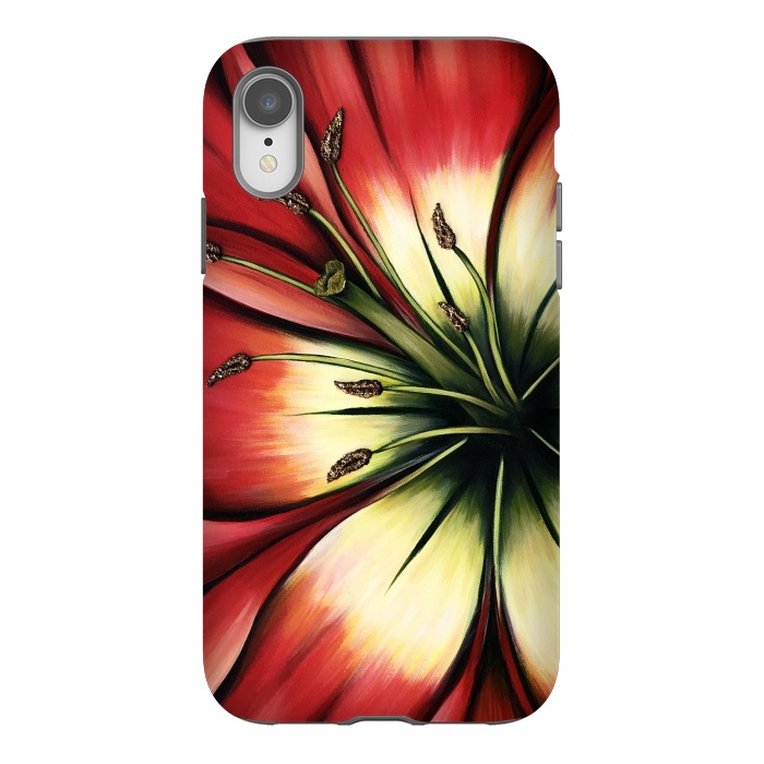 iPhone Xr StrongFit Red Lily Flower by Denise Cassidy Wood
