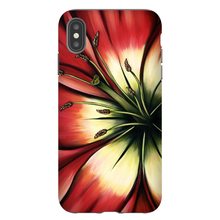 iPhone Xs Max StrongFit Red Lily Flower by Denise Cassidy Wood