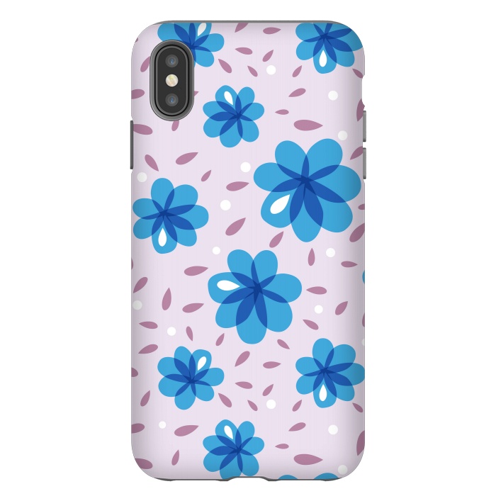 iPhone Xs Max StrongFit Gentle Blue Flowers Pattern by Boriana Giormova