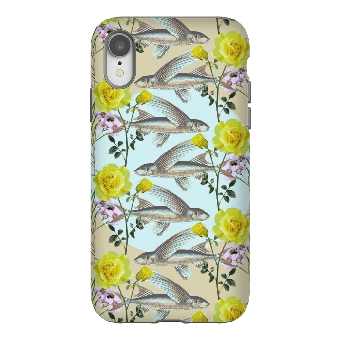 iPhone Xr StrongFit Floral Fishies by Zala Farah