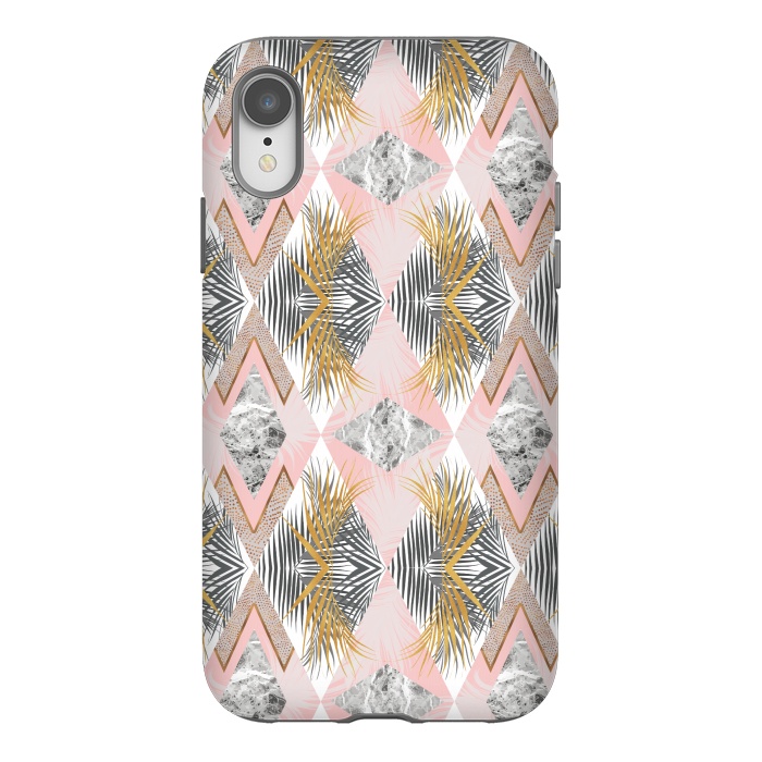iPhone Xr StrongFit Marbled tropical geometric pattern II by Mmartabc