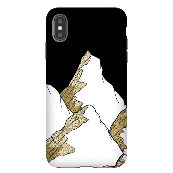iPhone Xs Max StrongFit Gold Tone Mountains by Steve Wade (Swade)